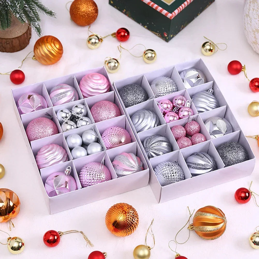 Christmas Balls Decorative Balls Blue Gray Orange (As Pictures Show) High Quality Practical Quality Is Guaranteed Oasis Select