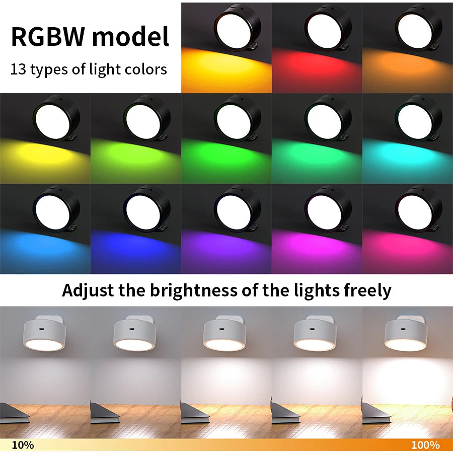 Rechargeable Wireless Magnetic LED Wall Lamp – 360° + Remote LED Wall Sconce Oasis Select