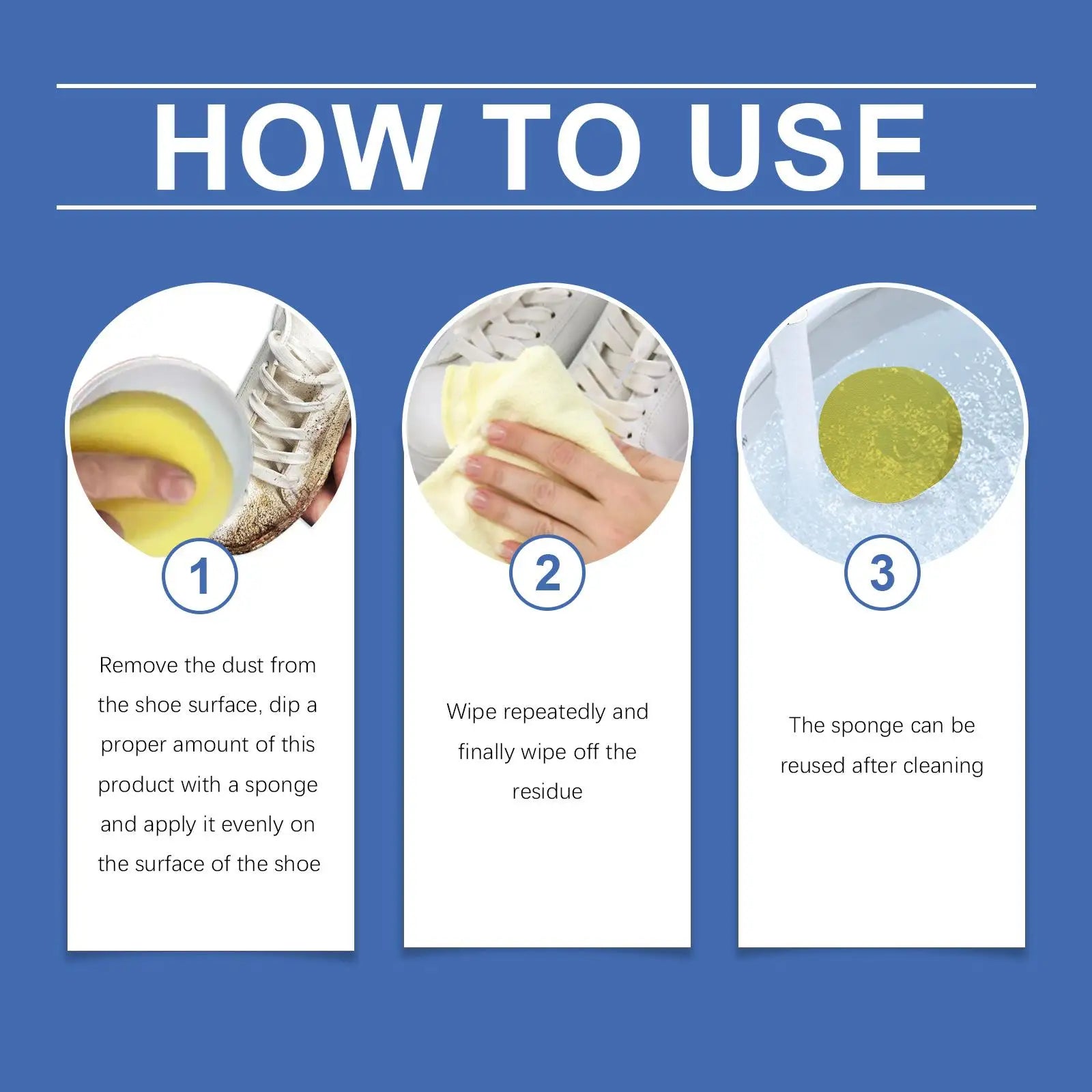 White Shoe Cleaning Cream with Sponge Stains Remover Shoes Whitening Cleaning Brightening Whitening And Yellowing Maintenance Oasis Select