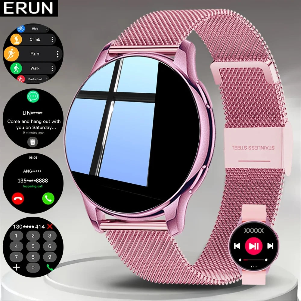 ERUN Smartwatch – Round Screen, Wireless Calls & Sports Mode