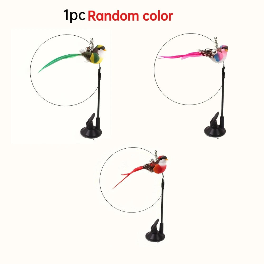 1/3pcs New cat funny cat stick steel wire long pole feather cute cat toy kitten fishing self-pleasure relief pet toy Oasis Select 1pc
