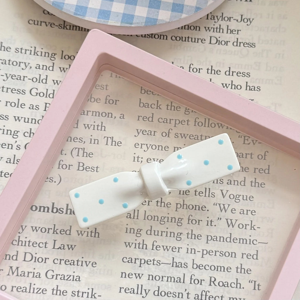 Cute Polka Dot Bow Hair Clip – Bowknot Barrette for Women & Girls