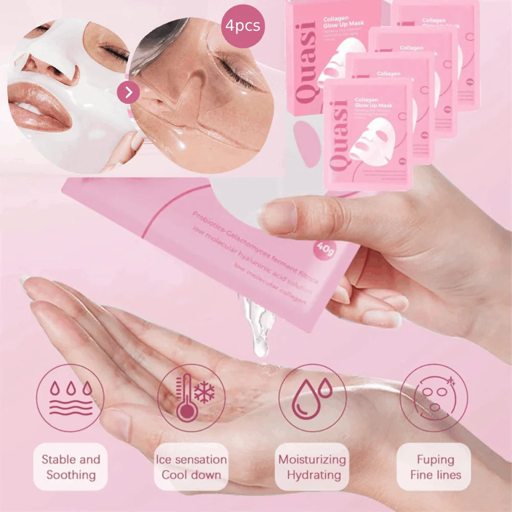 Collagen Face Mask – Niacinamide Firming & Hydrating, 4-Pack Collagen Sleeping Mask Oasis Select