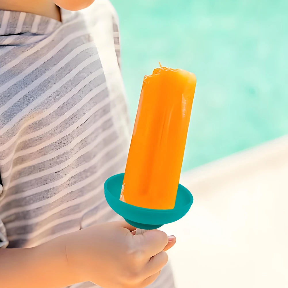 5Pcs Kids Drip Proof Popsicle Rack Reusable Mess-Free Frozen Treats Holder for Summer Days Silicone Anti-Drip Ice Cream Bracket Oasis Select