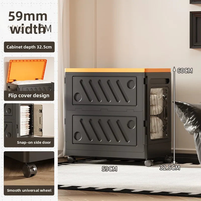 50-60 face width removable flip storage box household bedroom clothing sorting box children's toy storage box Oasis Select 59Cm black