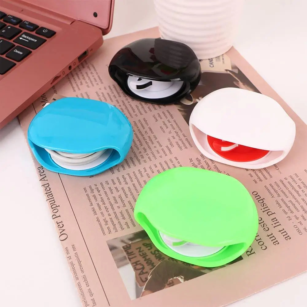 Automatic Closing Cable Cord Wire Organizer Bobbin Winder Earphone Wrap For Headphone Storage Cable Winder Oasis Select
