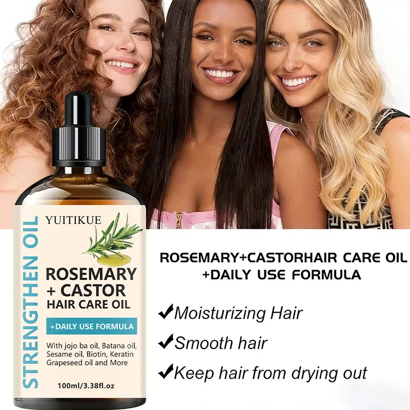 YUITIKUE Rosemary & Castor Hair Oil – Biotin & Keratin 100ml