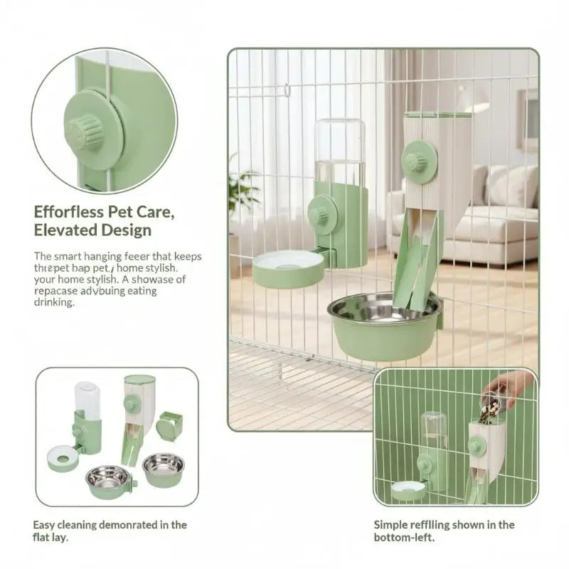 New Pet Chinchilla Hanging Feeding Waterer Easy Install Pigeon Rabbit Small Animal Automatic Feeding Water Bowl Pet Products Oasis Select