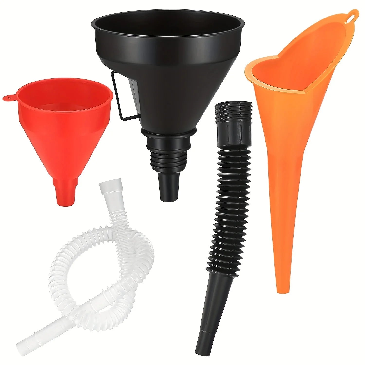 Funnel-3 piece car or motorcycle funnel set - plastic oil funnel right angled funnel - detachable nozzle and filter Oasis Select Default Title