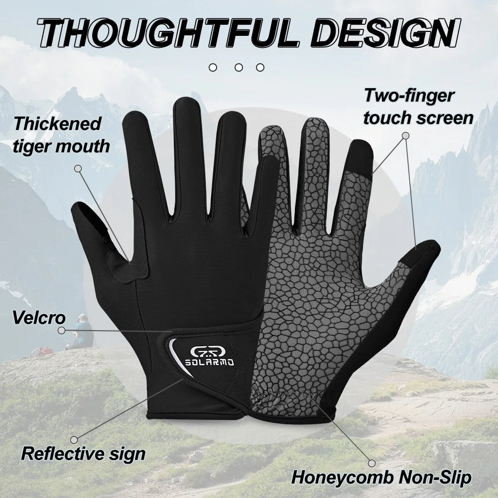 All Finger Breathable Cycling Gloves Summer Outdoor UV Protection Bicycle Gloves Anti-Slip Touchscreen Sports Fitness Gloves Oasis Select