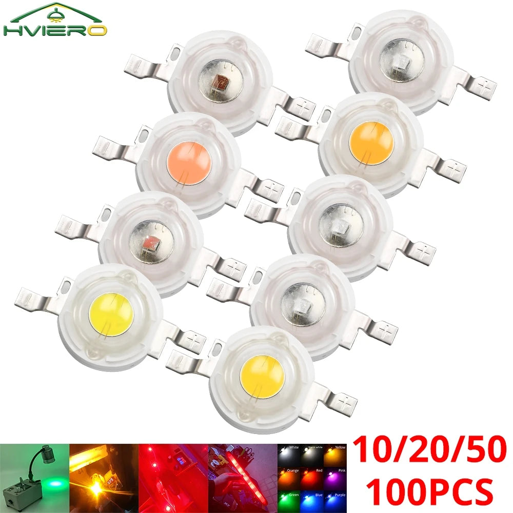 1W High Power LED Chip Diodes – Multi-Color DIY Bulb Pack