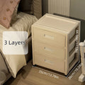Large Capacity Storage Cabinet with Rolling Wheels,3-6 Tier, for LivingRoom/Bedroom/StudyOrganization,Cream Color Oasis Select 3 Layers