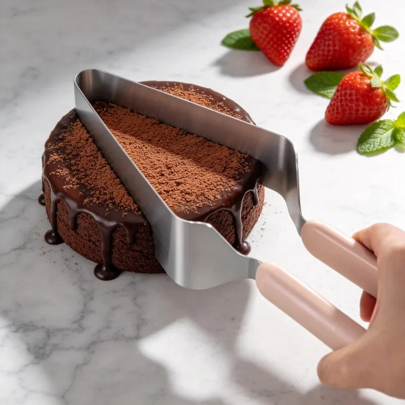 Fudge Dessert Slicing Processing Kitchen Tools Birthday Cake Slicer Cutter Triangular Stainless Steel Cutter Dessert Shop Cutter Oasis Select