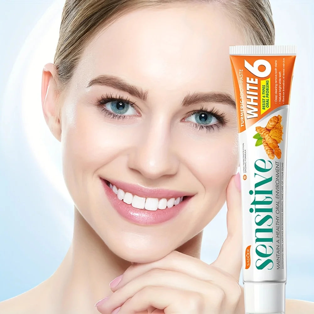 Turmeric Toothpaste for Fresh Breath, Deep Cleaning, and Whitening Teeth 100g Oasis Select