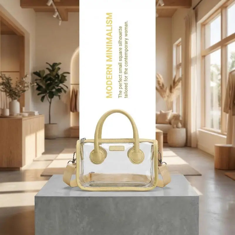 Transparent Jelly Shoulder Bag – Waterproof Square Crossbody Purse
