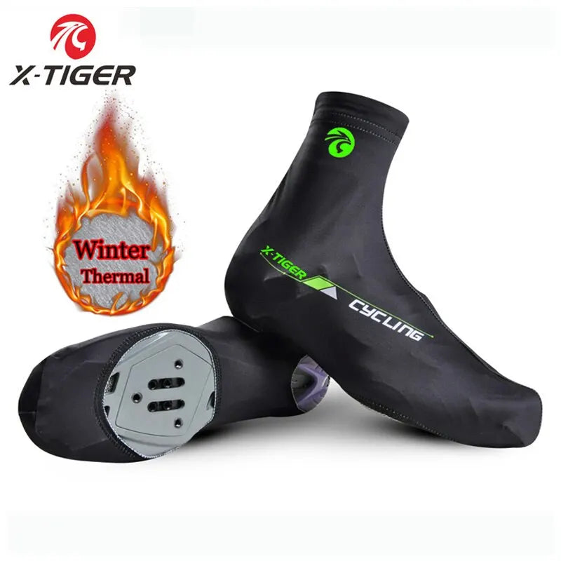 X-TIGER Cycling Shoe Cover Winter Thermal Fleece MTB Bicycle Overshoes Women Men Road Racing Bike Shoes Cover Oasis Select
