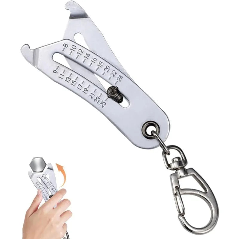Portable Bolt Size Finder Keychain Nut Bolt Gauge Tool Stainless Steel Head Size Catcher for Mechanics DIY and Industrial Use Oasis Select
