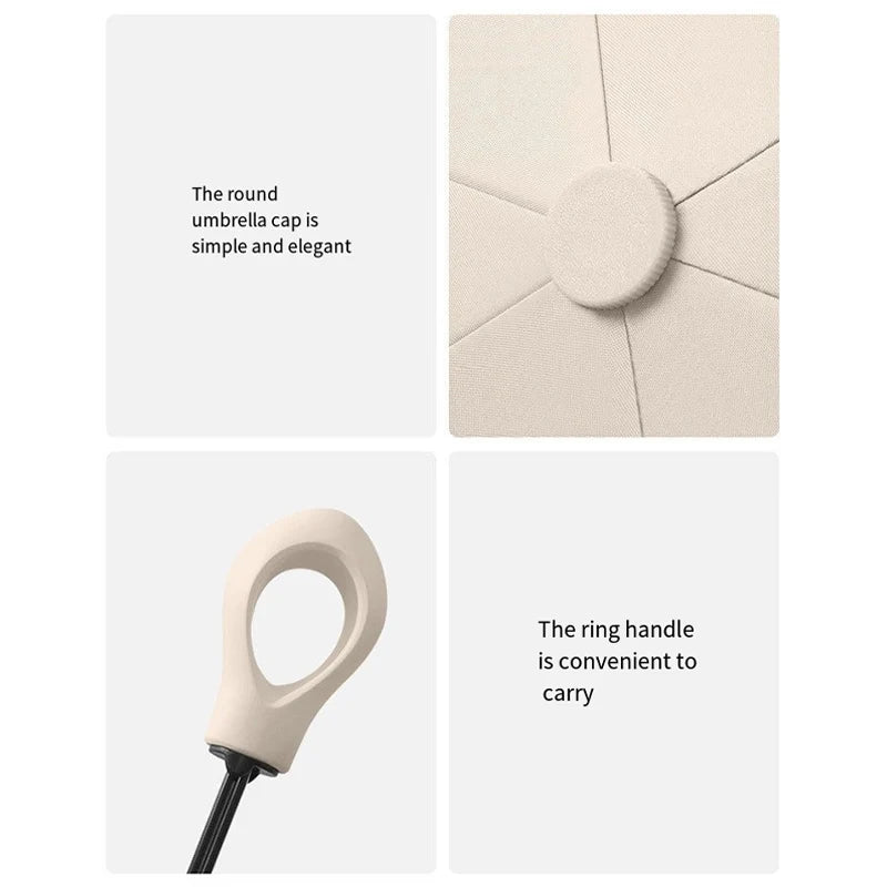 Portable Five Fold Umbrella With Hollow Out Handle For Both Rain Sunshine Umbrella Sun Protection UV Protection Sun Umbrella Oasis Select