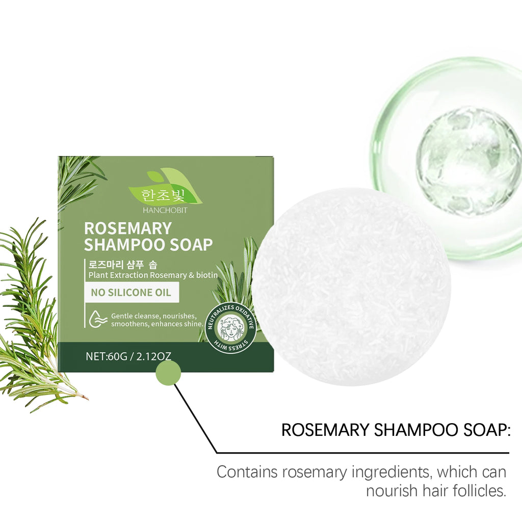 Rosemary Shampoo Bar: Gentle Scalp-Cleansing, Daily Deep-Nourishing Hair Soap for Hair Nourishment & Strengthening Oasis Select