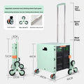 New folding shopping cart, small pull cart, shopping cart, family cart with cover, can sit on the staircase, camper Oasis Select Green-BY06-C