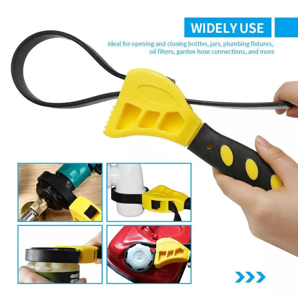 6/8 Inch Adjustable Belt Wrench – Oil Filter Strap Spanner Belt Wrench Tool Oasis Select