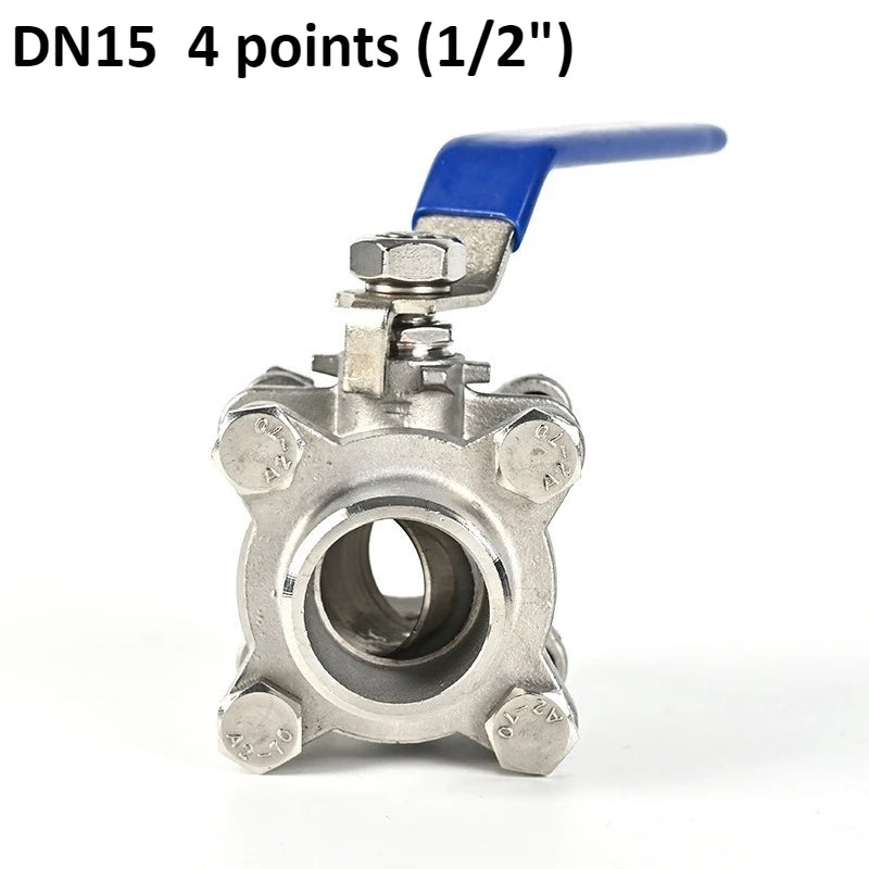 Stainless Steel BSP Thread Welding 1/2 "3/4" 1 "2" Ball Valve Three Piece Manual DN15 20 25 32 40 50 Industrial Pipeline Valve Oasis Select DN15 4 points 304 Lightweight