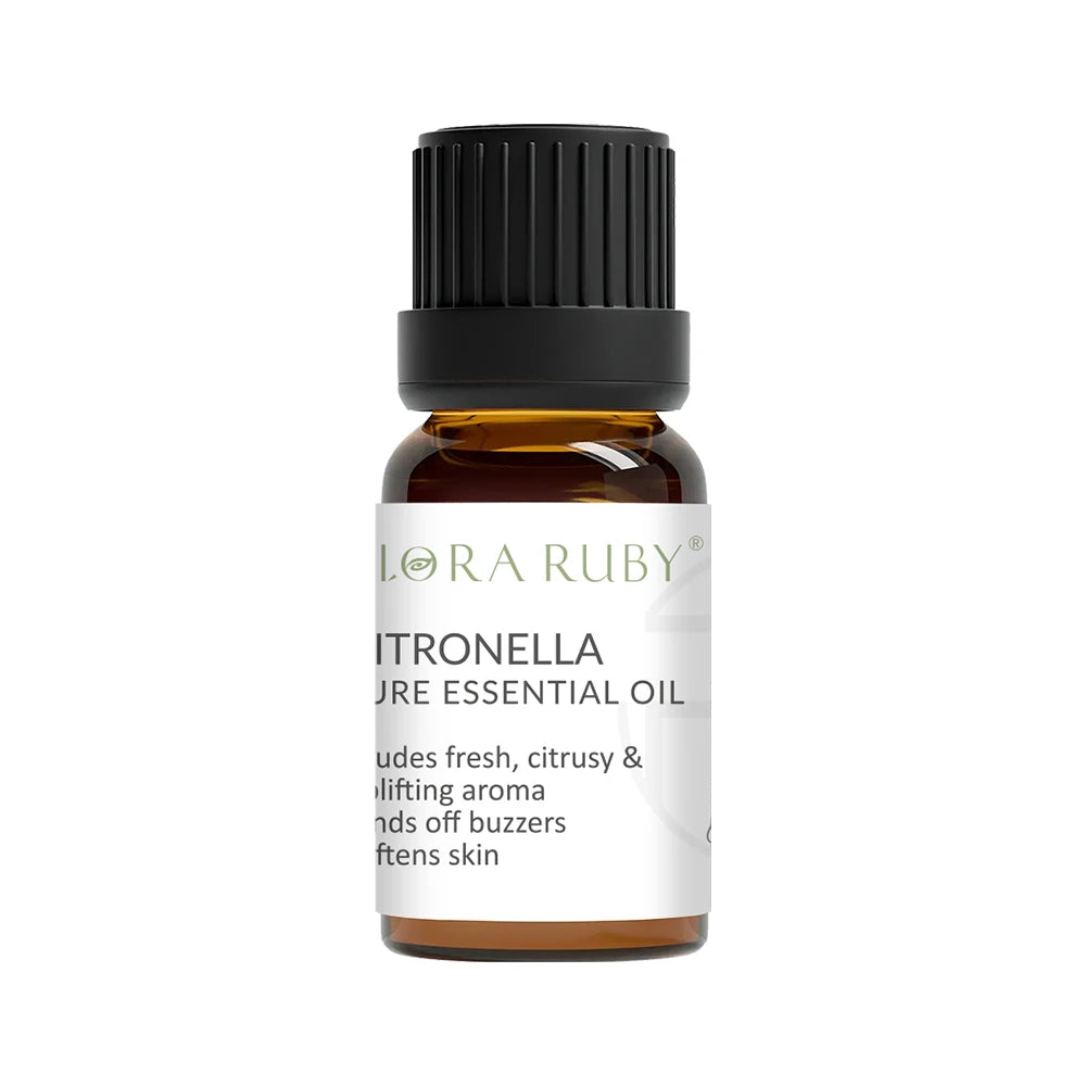 10ml Pure Natural Plant Essential Oil Lavender Jasmine Eucalyptus Rosemary， For Diffuser，Humidifier，Candle Making Oasis Select CITRONELLA 10ml