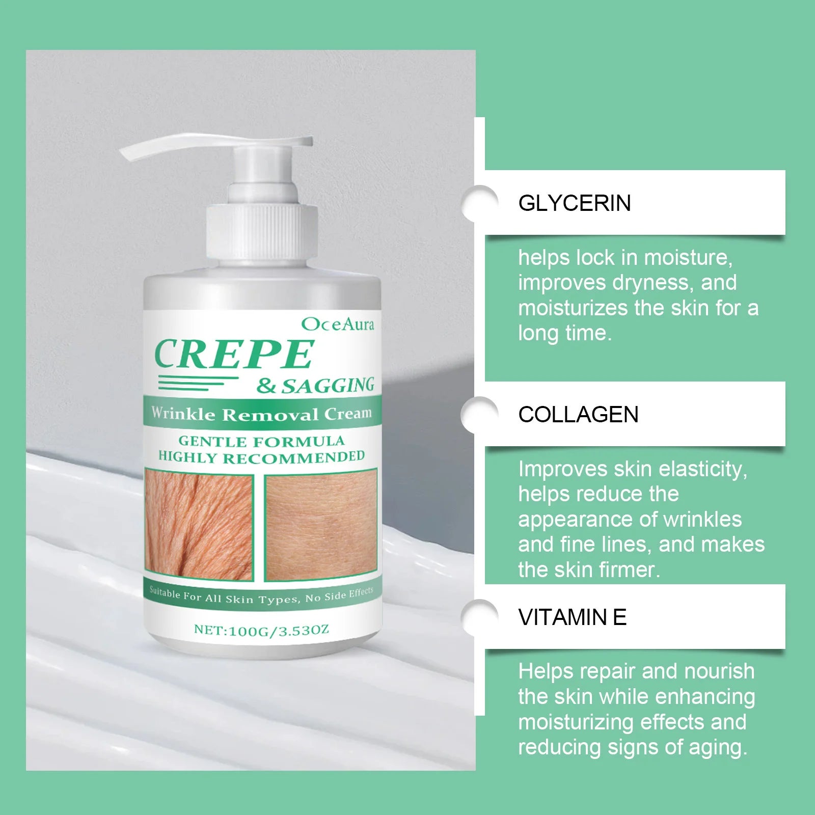 OceAura Collagen Body Cream – Anti-Aging Firming & Moisturizer Anti-Aging Body Cream Oasis Select