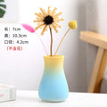 Frosted Gradient Mini Ceramic Vase Flower Arrangement Light Luxury Garden Home Dry Flower Living Room Table Decoration Oasis Select A blue