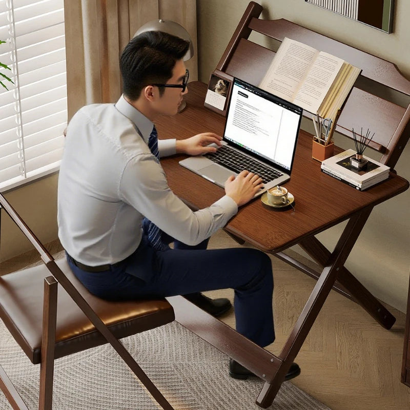 Foldable desk Small apartment Multifunctional household children's table Living room dining table solid wood study table Oasis Select