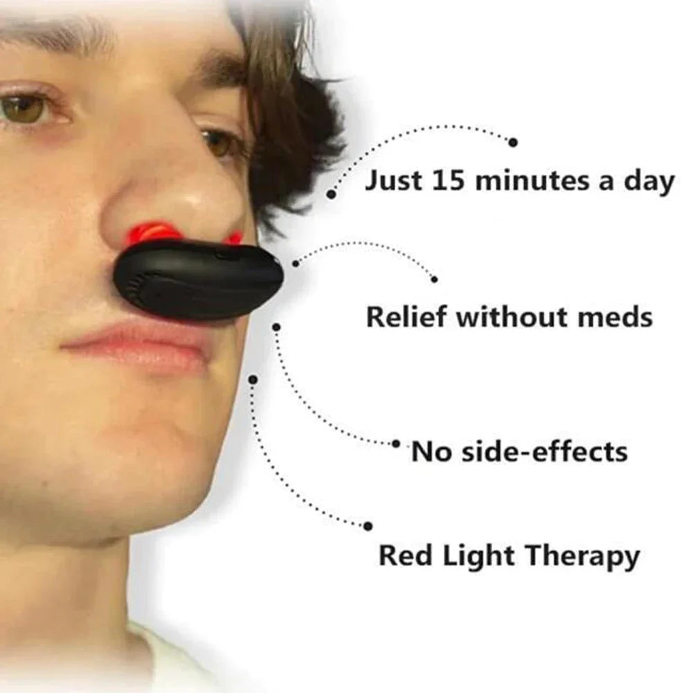 Cordless Red Light Nasal Therapy Device Rhinitis Relief Tool Low Frequency Pulse Nose Massage for Improving Nasal Ventilation Oasis Select