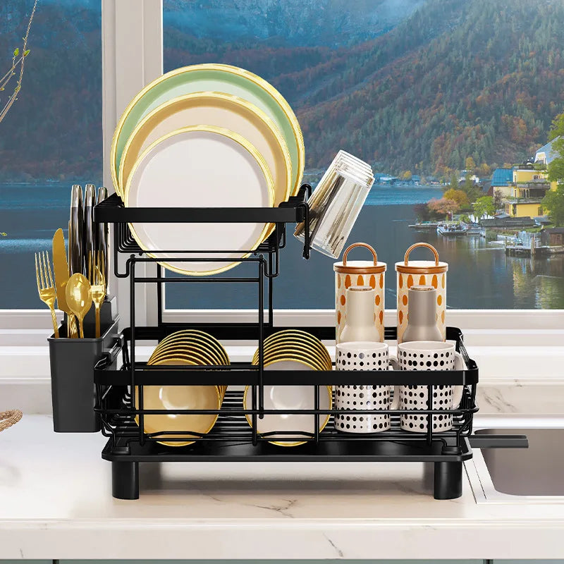 Kitchen Shelf Dishes and Dishes Storage Rack Drain Rack Household Multifunctional Dish Rack Dish and Chopsticks Storage Box Oasis Select