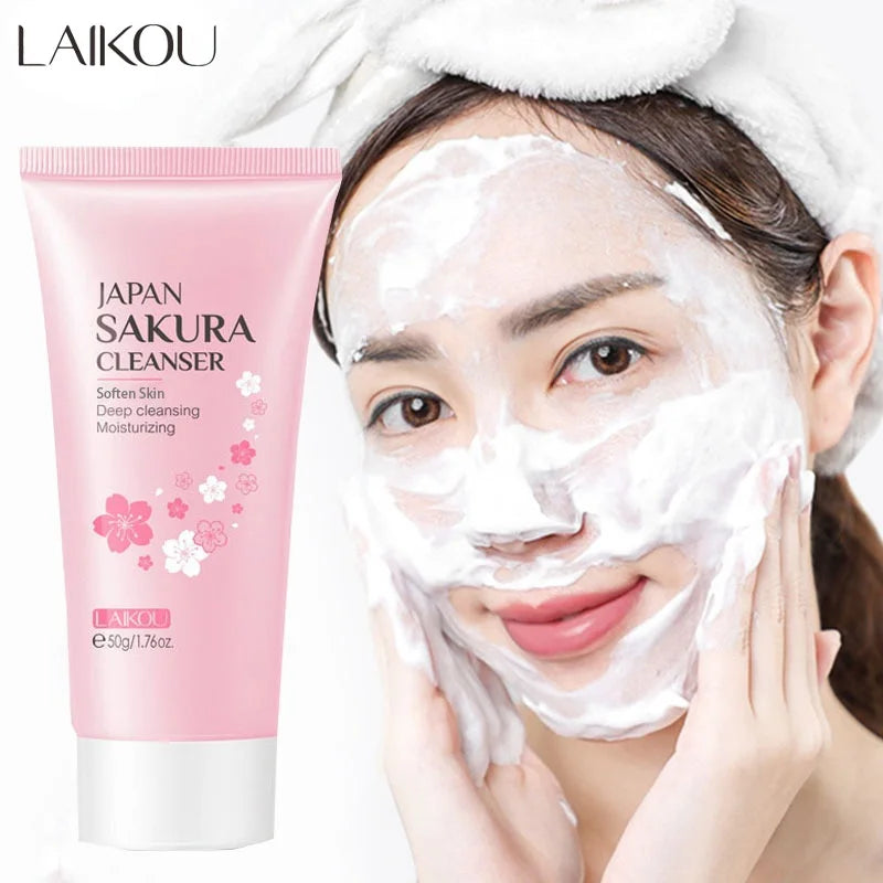 LAIKOU Sakura Foaming Face Cleanser – Acne & Blackhead 50g Foaming Face Cleanser Oasis Select