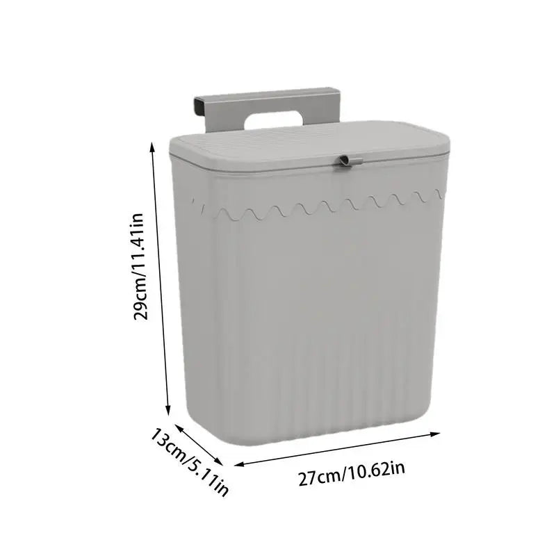 Hang Trash Can Kitchen Garbage Container Garbage Bin Trash Container With Lid Kitchen Accessories No Drilling Trash Container Oasis Select