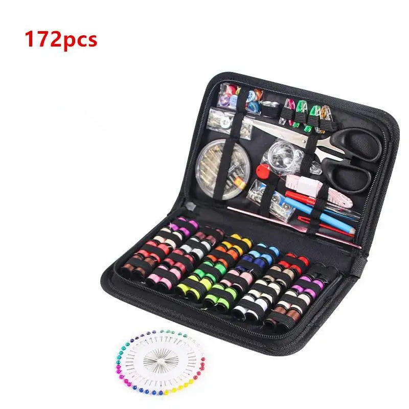 86/172pcs Sewing Kit With Threads Needles Scissors Tape Measure Buttons Storage Bag Portable Travel Sewing Box Tools Oasis Select B