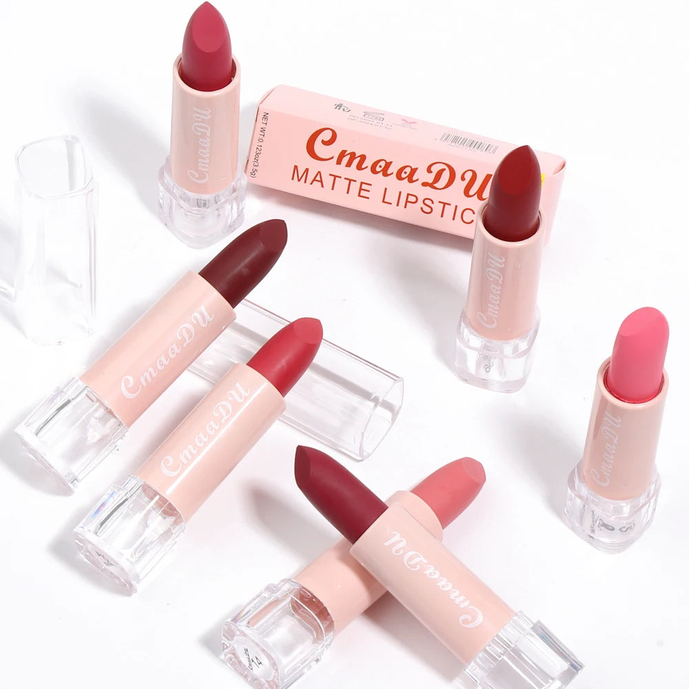 1 Pcs Velvet Matte Lipstick Long-Lasting Non-Stick Cup Waterproof Moisturizing Lip Gloss Fashion Classic Shades For Daily & Date Oasis Select