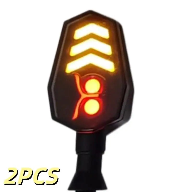 2Pcs Dual Color Skeleton Arrow Amber Flashing Blinker Indicator Motorcycle Owl Shaped LED Turn Flowing Signal Light Oasis Select A10