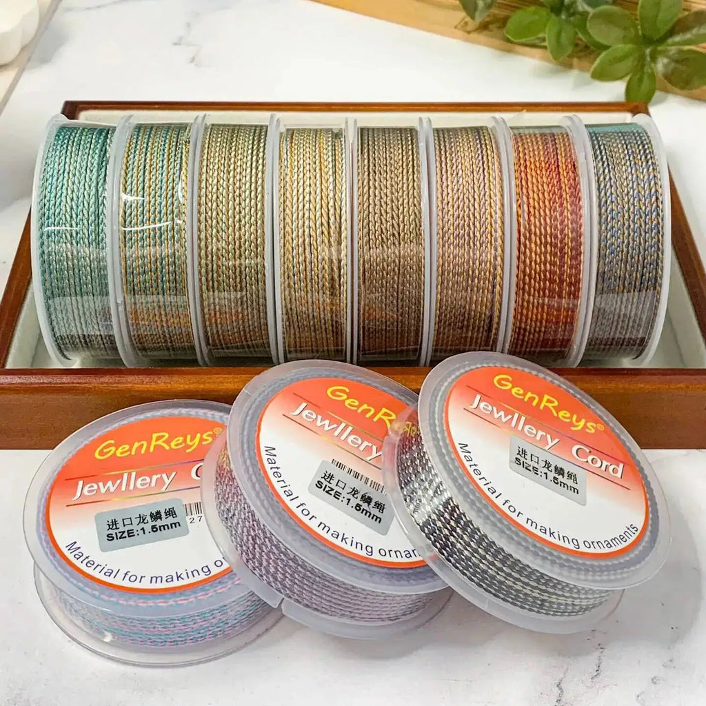 1.5mm 10M Two-Color Braided Cotton Woven Rope Twist Jewelry Line DIY Hand Rope Lanyard Necklace Hanging Cord Oasis Select