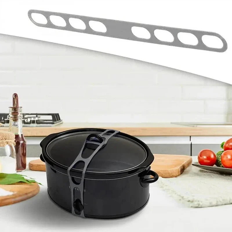 54cm Reusable Lid Strap Silicone Elastic Band Universal Pot Lid Holder for Lunch Box Strap Elastic Band Outdoor Tableware Tool Oasis Select