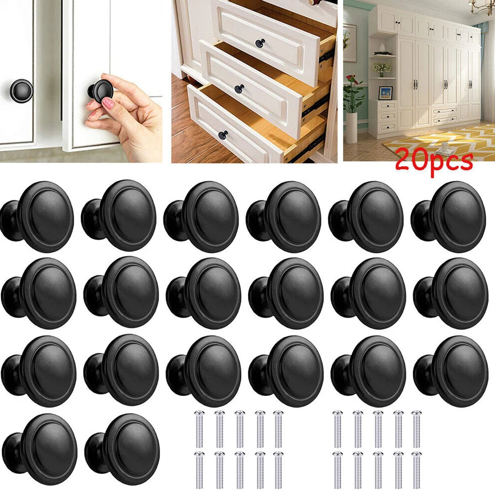 20Pcs Metal Black Single Grain Small Handle Cabinet Door Handle For Shower Room Toilet Cabinet Kitchen Hot Sale Oasis Select Default Title