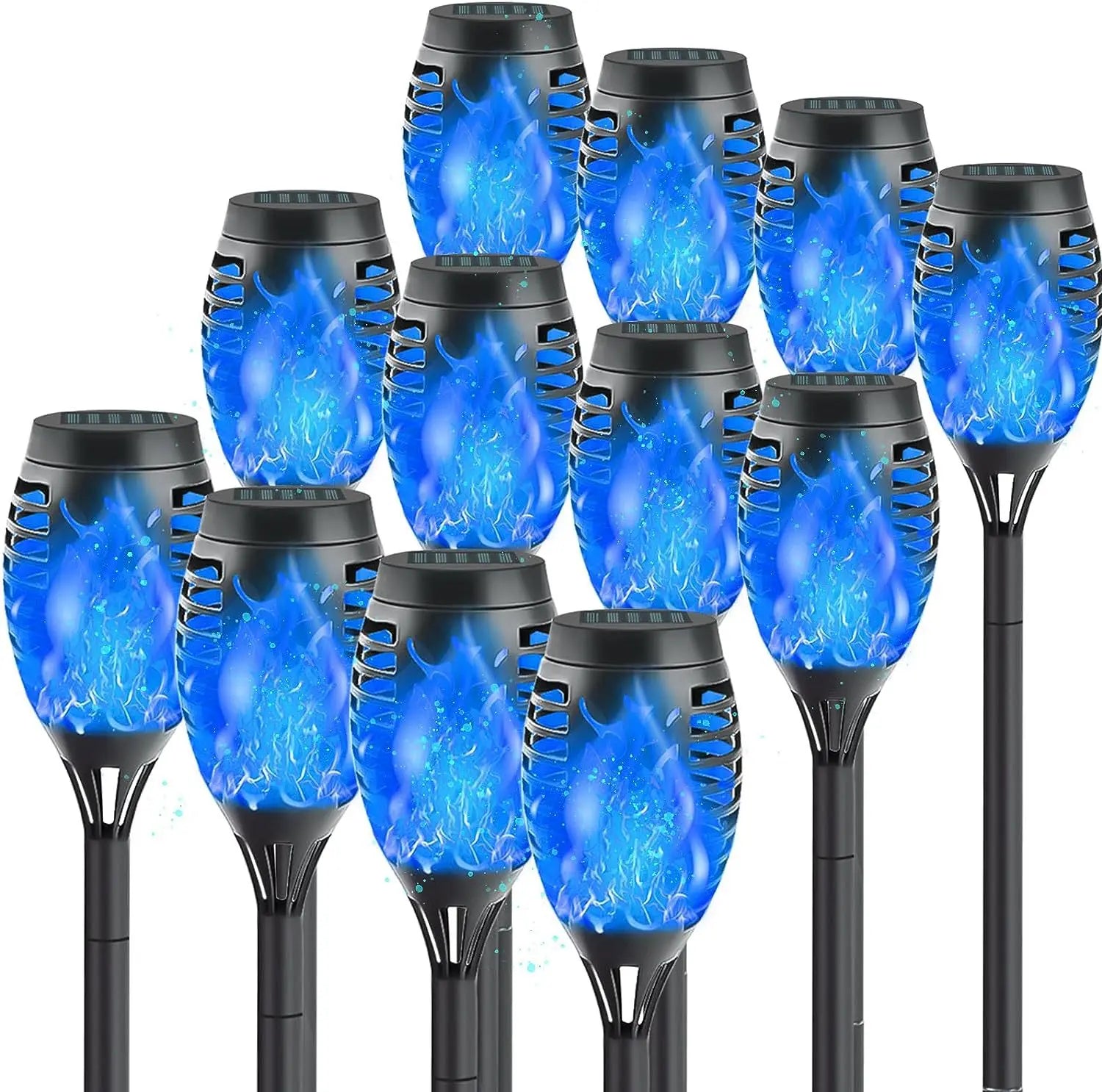 Solar Torch Flame Lights for Halloween and Ghost Festival Solar Light Outdoors Oasis Select Blu-ray 2W