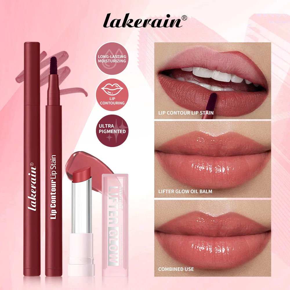 2pcs/set Lip Liner Pencil Smooth Moisturizing Lip Balm Lip Coutour Natural Look Long Lasting Hydrating Lips Makeup Kit Oasis Select