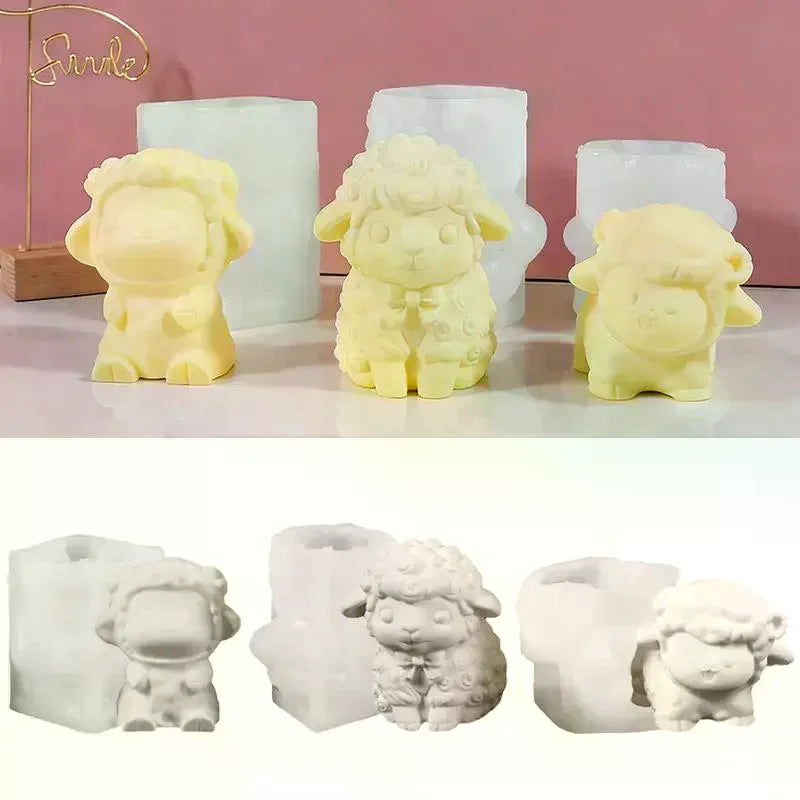 3D Fluffy Sheep Silicone Mold – Candle, Soap, Resin & Baking