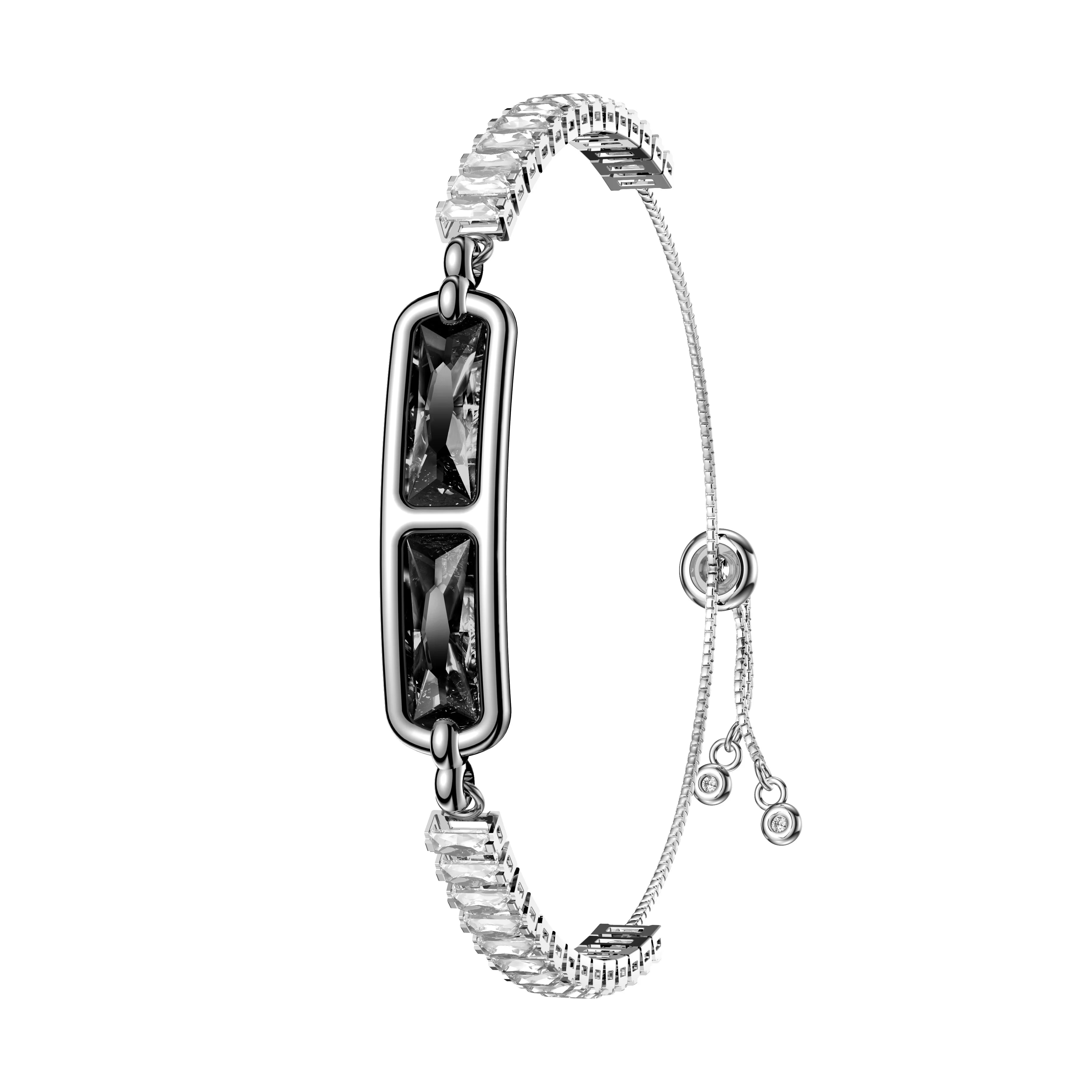 Woman Inlaid With Diamonds Smart Bracelet Sports Health Ms. Bluetooth Wristband Sleep Health Monitor Female Physiological Cycle Oasis Select BKWHZM
