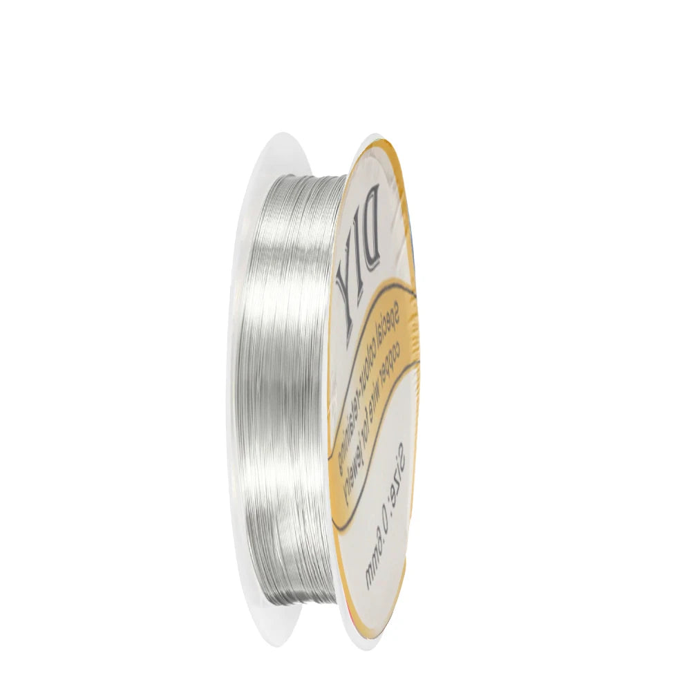 1Roll Silver Copper Wire 0.3/0.4/0.5/0.6/0.8mm Bead Cord for Bracelet Necklace Charm Beading Jewelry Making Supplies and Craft Oasis Select