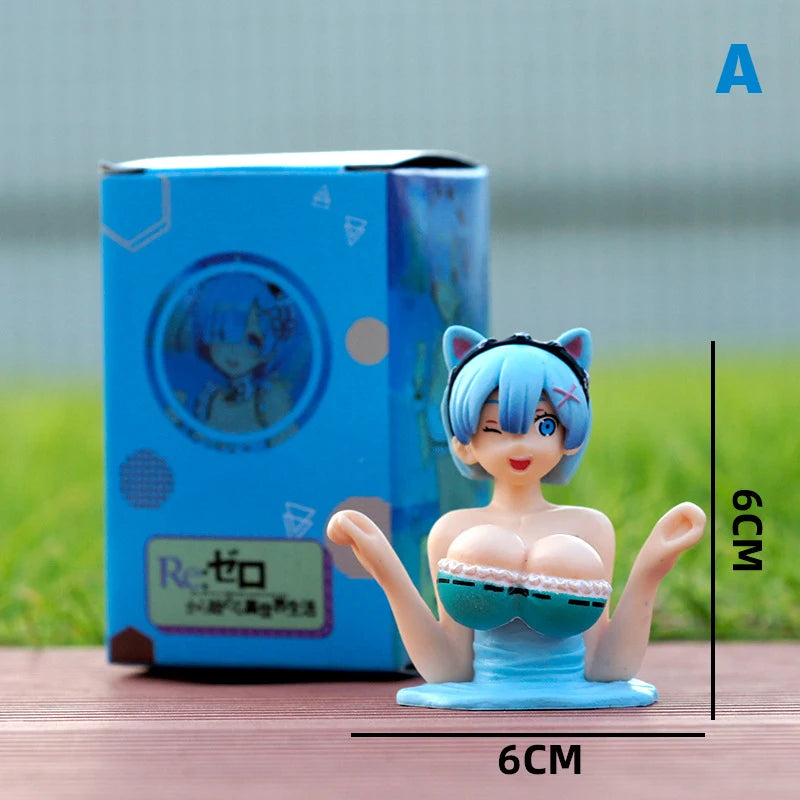 Sexy Kanako Chest Shaking Girls Car Ornaments Cartoon Kawaii Anime Statue Car Dashboard Sexy Doll Figurine Cute Car Decorations Oasis Select A