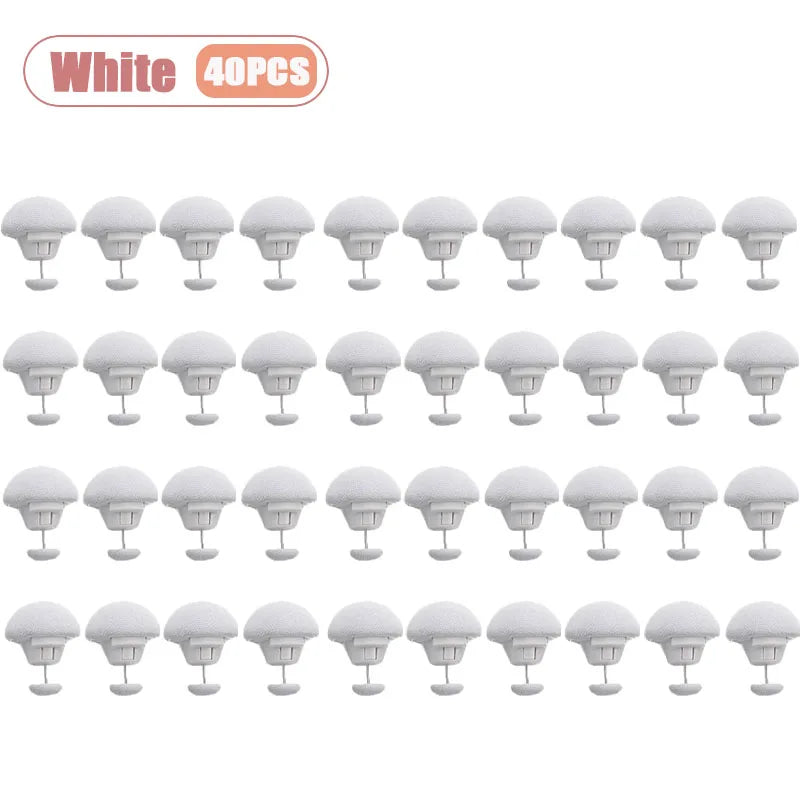 20-80PCS Mushroom Head Duvet Clip Bed Sheet Fastener No Needle Sewing Release Non Slip Ring for Quilt Cover Mattress Holder Oasis Select White-40PCS