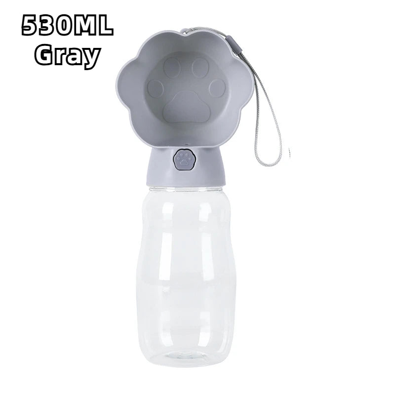 530ML Large Dog Water Bottle For Small Big Dogs Portable Travel Pet Drinking Bottle Water Container Puppy Cat Drinker Feeder Oasis Select GRAY
