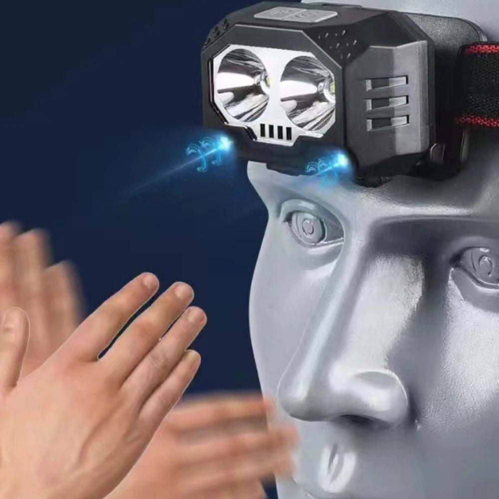 Smart Motion Sensor Headlamp Super Bright LED Headlight USB Rechargeable Head Lamp Emergency Head Flashlight Oasis Select