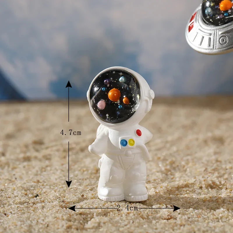 Figurines Miniature Cute Cartoon Astronauts Bunny Micro Landscape Ornaments for Home Decorations Rabbit Crafts Room Desk Decor Oasis Select 3